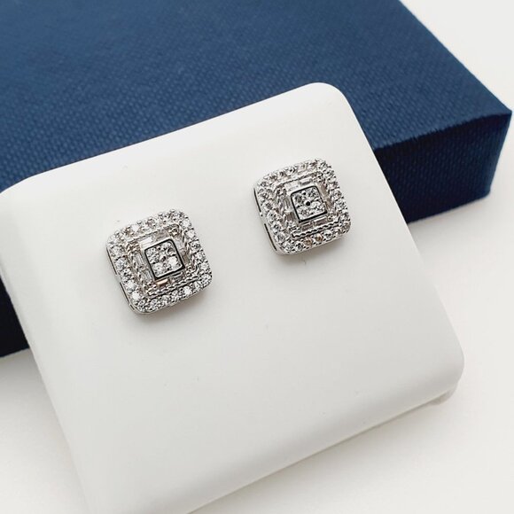 "925 Sterling Silver Plated CZ Earrings, EVBRS467 - Picture 7 of 9